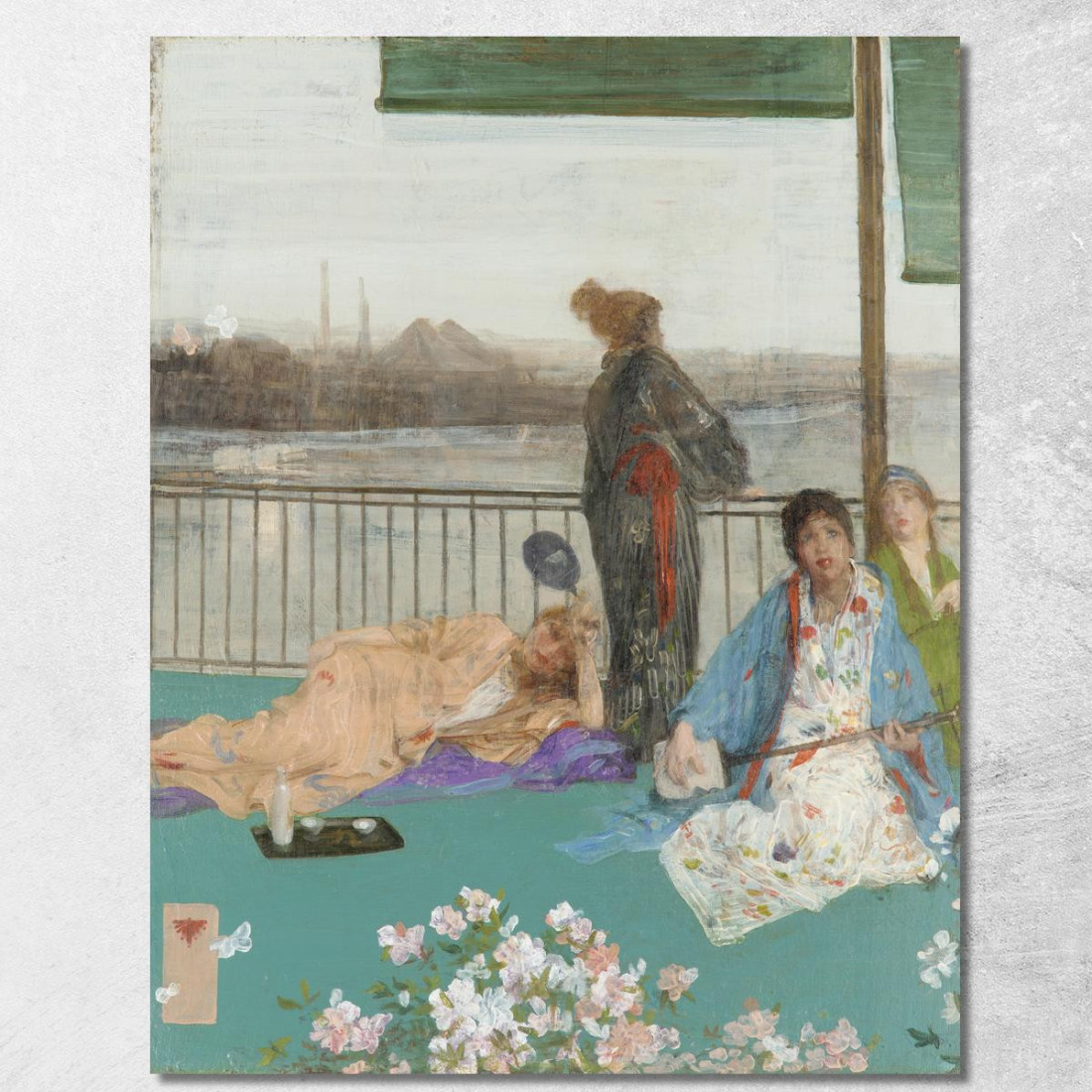 Variazioni In Color Carne E Verde: Il Balcone James Abbott McNeill Whistler jam145 quadro stampato su tela Variazioni In Color Carne E Verde: Il Balcone James Abbott McNeill Whistler jam145 quadro stampato su tela