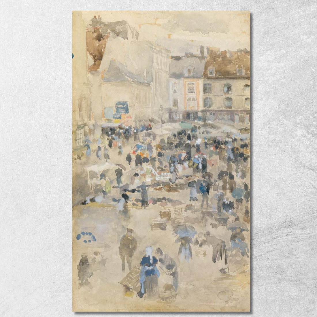 Variazioni In Violetto E Grigio: Piazza Del Mercato A Dieppe James Abbott McNeill Whistler jam147 quadro stampato su tela Variazioni In Violetto E Grigio: Piazza Del Mercato A Dieppe James Abbott McNeill Whistler jam147 quadro stampato su tela