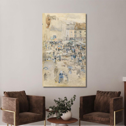 Variazioni In Violetto E Grigio: Piazza Del Mercato A Dieppe James Abbott McNeill Whistler jam147 quadro stampato su tela