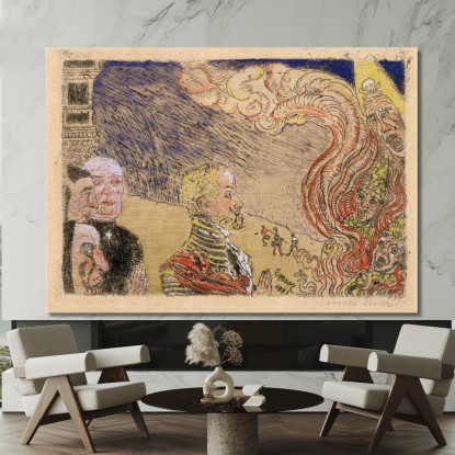 Auto-Da-Fé James Ensor jen4 quadro stampato su tela