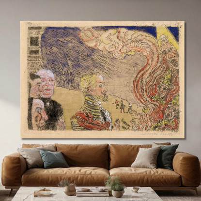 Auto-Da-Fé James Ensor jen4 quadro stampato su tela