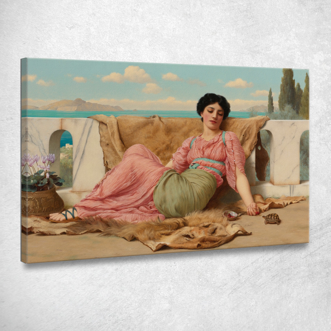 L'Animale Tranquillo John William Godward jwg80 quadro stampato su tela