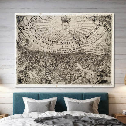 Il Belgio Nel Xix Secolo James Ensor jen7 quadro stampato su tela