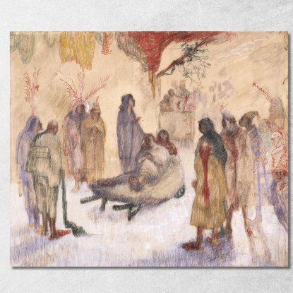 Cristo Con Gli Zoppi James Ensor jen11 quadro stampato su tela