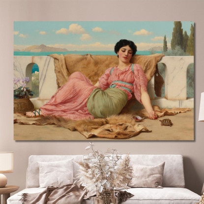 L'Animale Tranquillo John William Godward jwg80 quadro stampato su tela