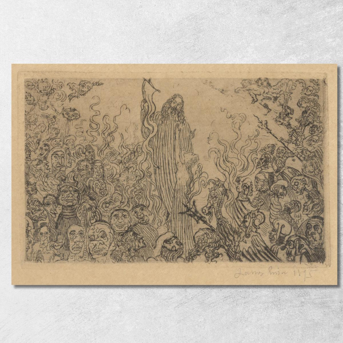 Cristo Scende Negli Inferi James Ensor jen13 quadro stampato su tela