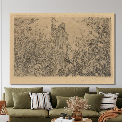 Cristo Scende Negli Inferi James Ensor jen13 quadro stampato su tela