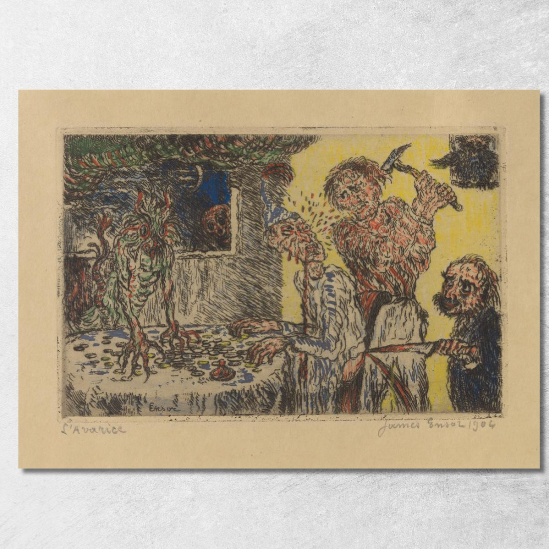 L'Avarizia James Ensor jen21 quadro stampato su tela L'Avarizia James Ensor jen21 quadro stampato su tela