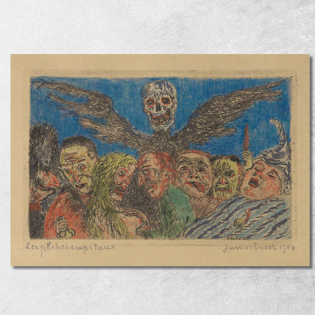 I Peccati Capitali Dominati Dalla Morte James Ensor jen24 quadro stampato su tela