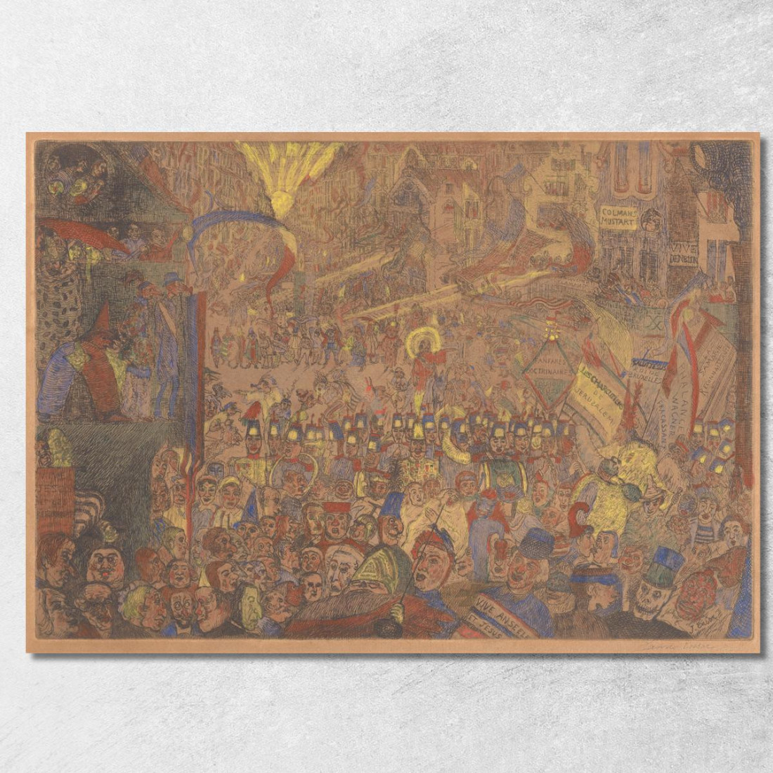 L'Entrata Di Cristo A Bruxelles James Ensor jen26 quadro stampato su tela L'Entrata Di Cristo A Bruxelles James Ensor jen26 quadro stampato su tela