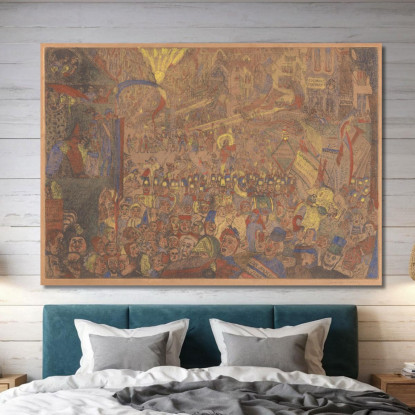 L'Entrata Di Cristo A Bruxelles James Ensor jen26 quadro stampato su tela