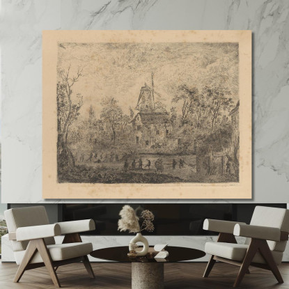 La Fiera Presso Il Mulino James Ensor jen28 quadro stampato su tela