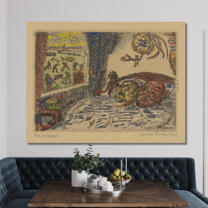 L'Accidia James Ensor jen30 quadro stampato su tela