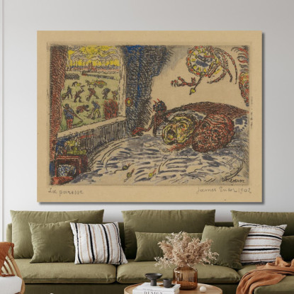 L'Accidia James Ensor jen30 quadro stampato su tela