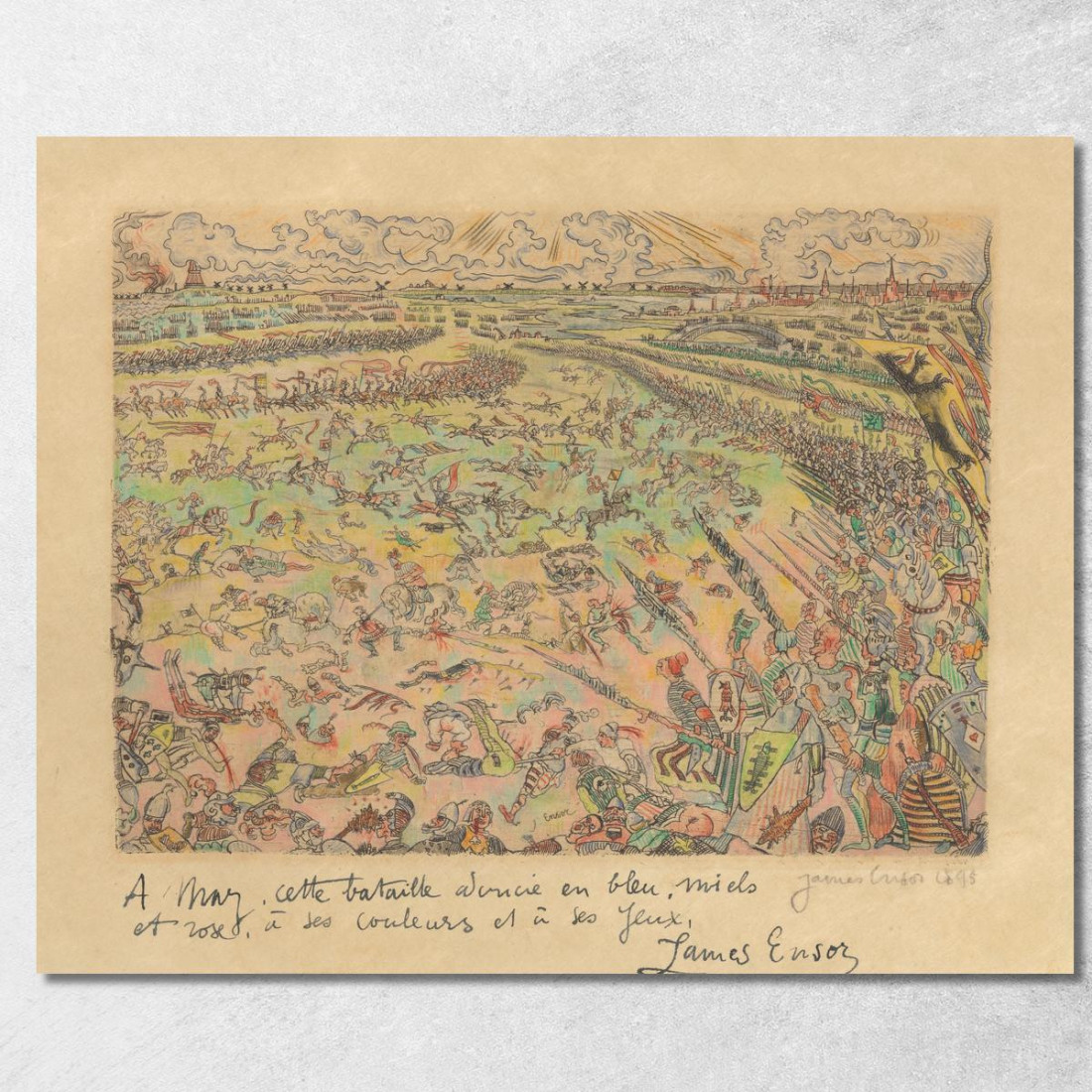 La Battaglia Degli Speroni D'Oro James Ensor jen37 quadro stampato su tela