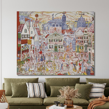 Scenario James Ensor jen41 quadro stampato su tela