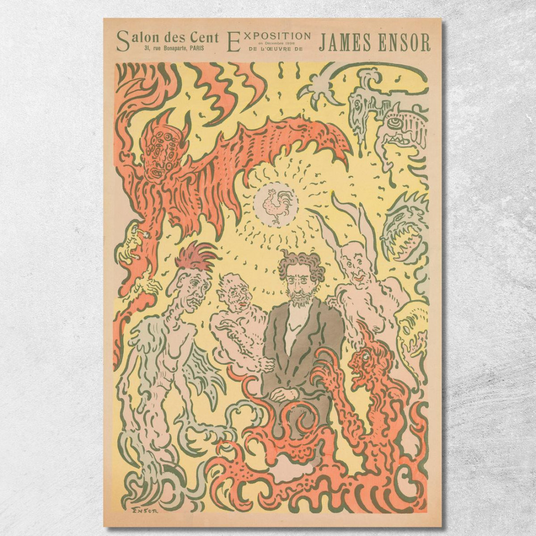 Demoni Che Mi Tormentano: Manifesto Per La Mostra Di James Ensor Al Salon Des Cent A Parigi James Ensor jen42 quadro stampato s Demoni Che Mi Tormentano: Manifesto Per La Mostra Di James Ensor Al Salon Des Cent A Parigi James Ensor jen42 quadro stampato s