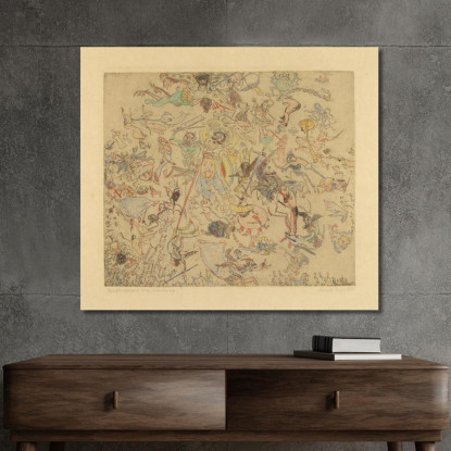 Diavoli Che Frustano Angeli E Arcangeli James Ensor jen44 quadro stampato su tela