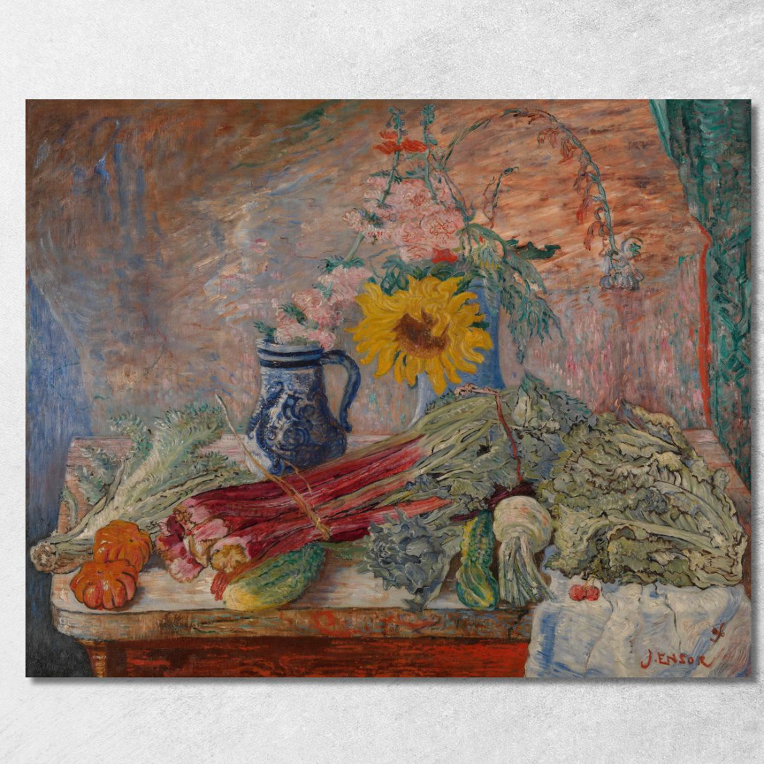 Fiori E Verdure James Ensor jen50 quadro stampato su tela Fiori E Verdure James Ensor jen50 quadro stampato su tela
