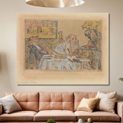 Gola James Ensor jen53 quadro stampato su tela