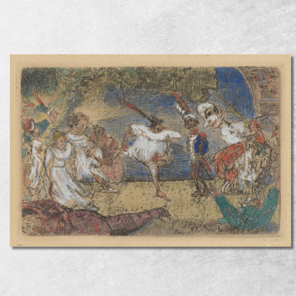 Il Ballo Fantastico James Ensor jen57 quadro stampato su tela