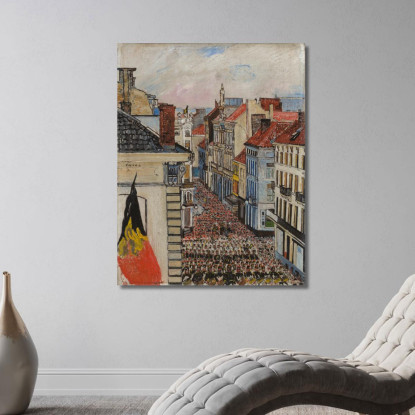 Musica In Vlaanderenstraat James Ensor jen69 quadro stampato su tela