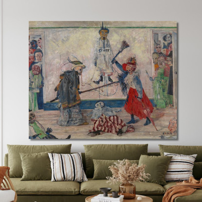 Scheletri Che Litigano Per Il Corpo Di Un Impiccato James Ensor jen83 quadro stampato su tela