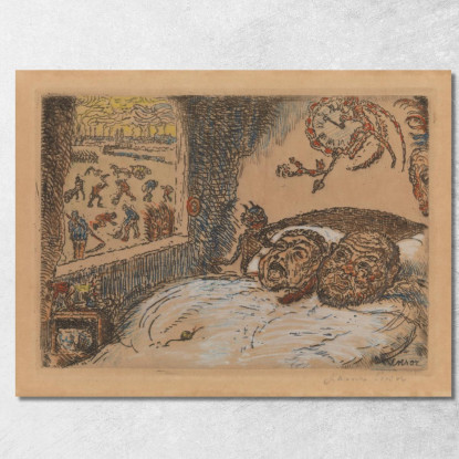 Accidia James Ensor jen85 quadro stampato su tela