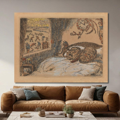 Accidia James Ensor jen85 quadro stampato su tela