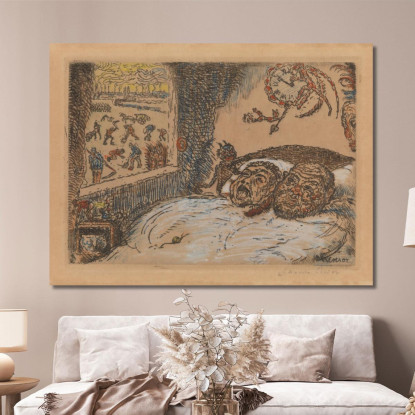 Accidia James Ensor jen85 quadro stampato su tela