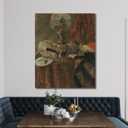 Natura Morta Con Cineserie James Ensor jen87 quadro stampato su tela