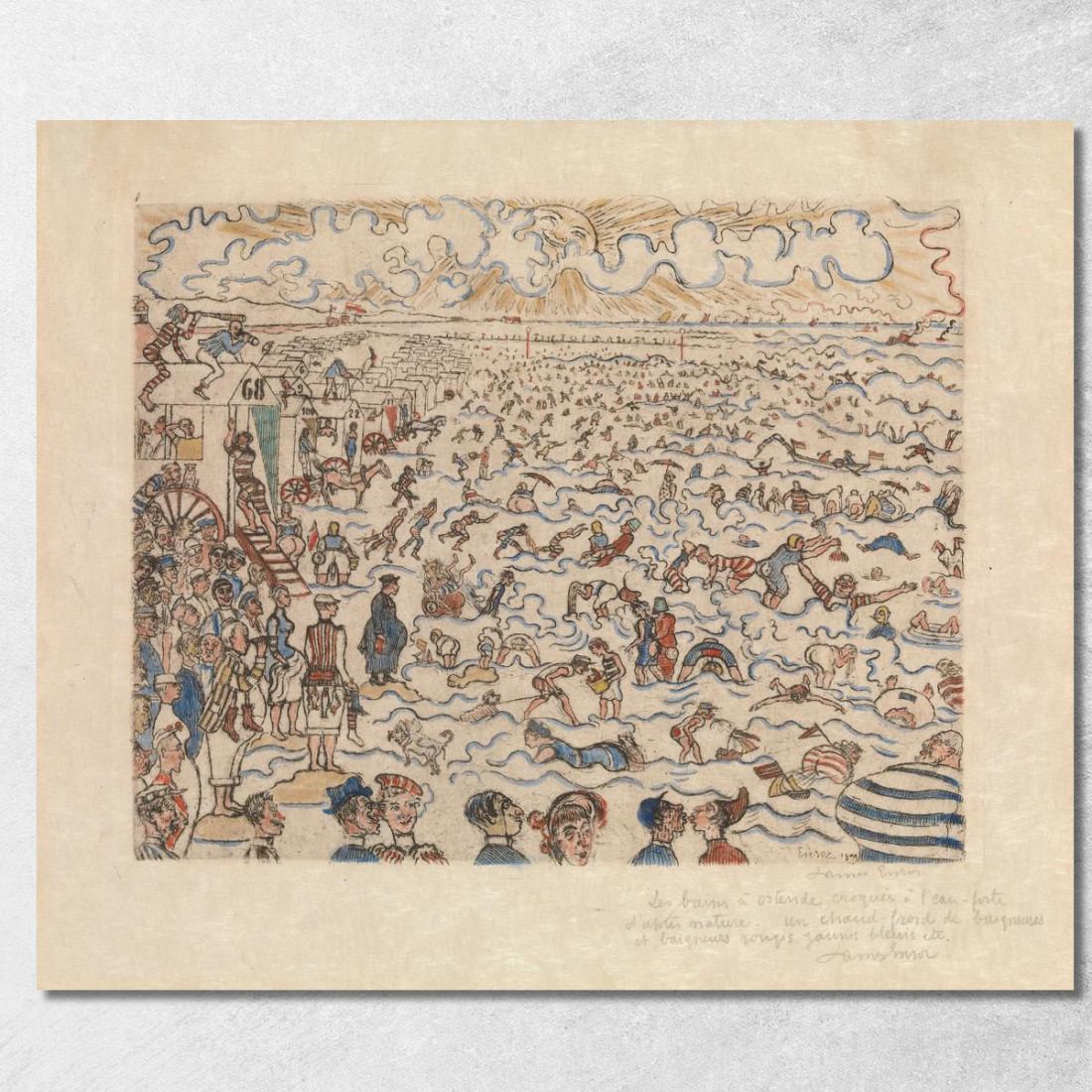 I Bagni Di Ostenda James Ensor jen91 quadro stampato su tela I Bagni Di Ostenda James Ensor jen91 quadro stampato su tela