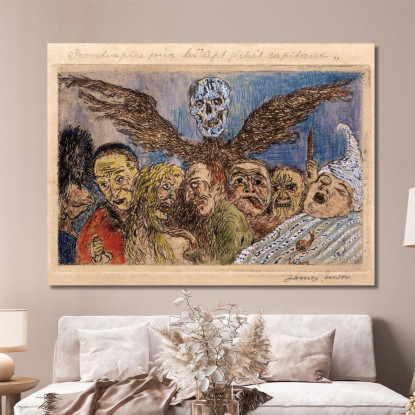 I Peccati Capitali Dominati Dalla Morte James Ensor jen95 quadro stampato su tela