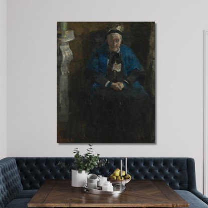 Donna Con Scialle Blu James Ensor jen119 quadro stampato su tela