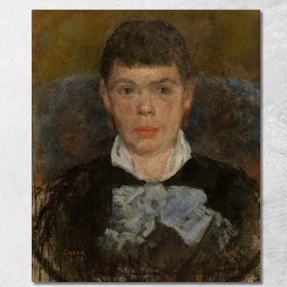 Donna Con Naso All'Insù James Ensor jen120 quadro stampato su tela