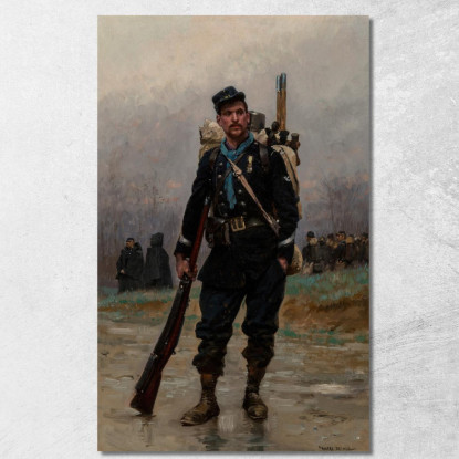 Un Fante Francese Della Guerra Franco-Prussiana Jean-Baptiste Édouard Detaille jbd2 quadro stampato su tela