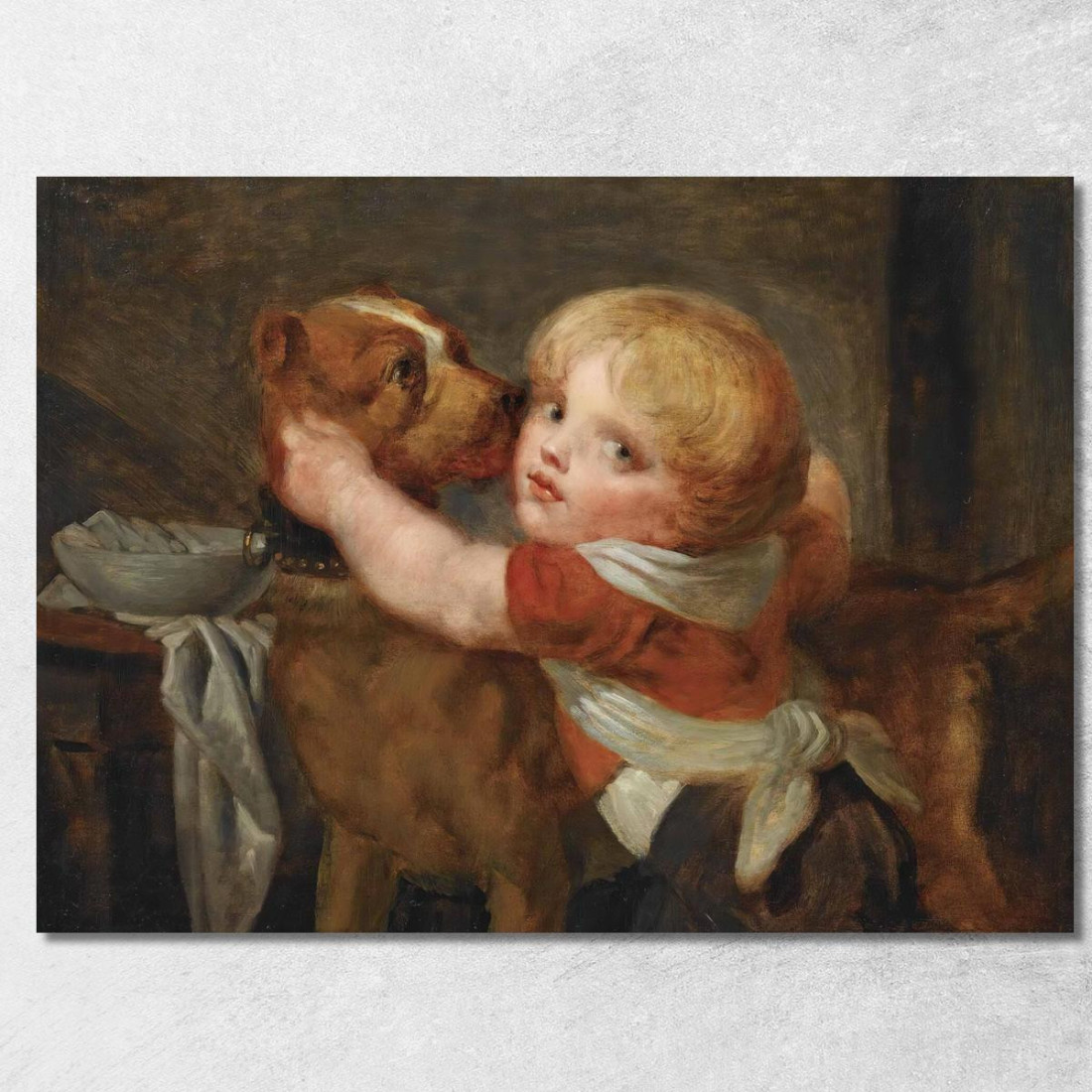 A Young Boy With A Dog Jean-Baptiste Greuze jbg3 canvas print A Young Boy With A Dog Jean-Baptiste Greuze jbg3 canvas print