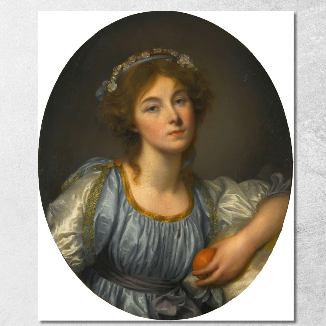 A Young Girl Holding An Orange Jean-Baptiste Greuze jbg4 canvas print A Young Girl Holding An Orange Jean-Baptiste Greuze jbg4 canvas print