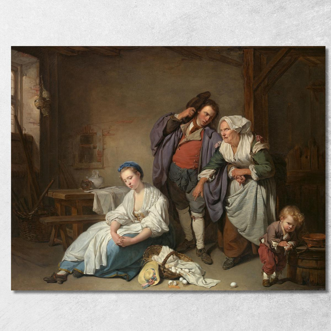 Broken Eggs Jean-Baptiste Greuze jbg12 canvas print