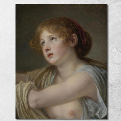 Bust Of A Young Woman Jean-Baptiste Greuze jbg13 canvas print