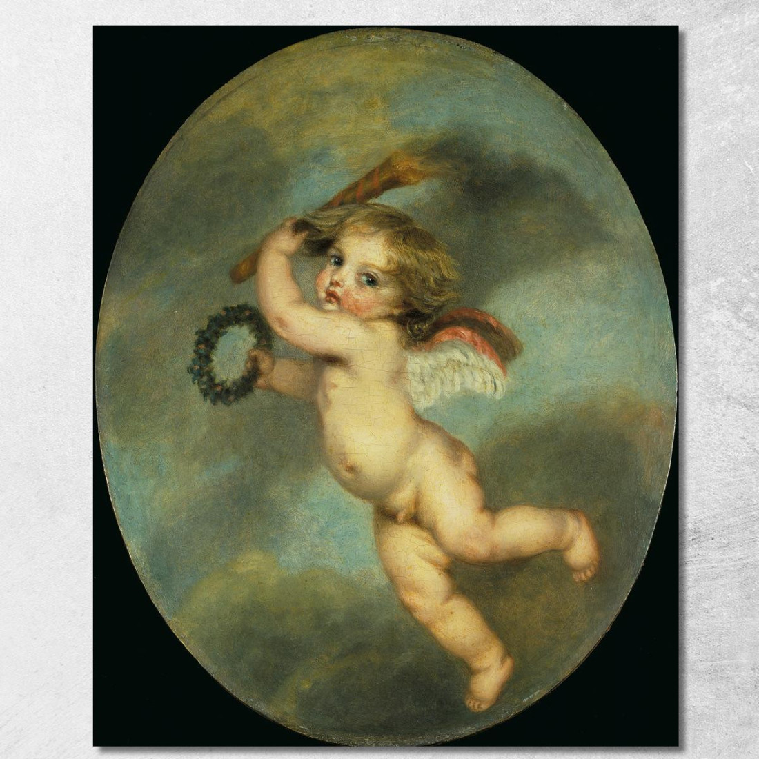 Flying Cupid With A Torch Jean-Baptiste Greuze jbg17 canvas print Flying Cupid With A Torch Jean-Baptiste Greuze jbg17 canvas print