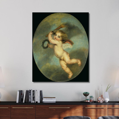 Flying Cupid With A Torch Jean-Baptiste Greuze jbg17 canvas print