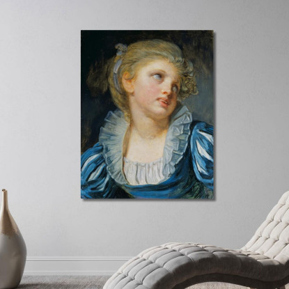 Girl In A Blue Dress Jean-Baptiste Greuze jbg18 canvas print