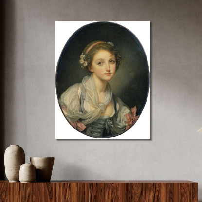 Girl With A Gauze Scarf Jean-Baptiste Greuze jbg20 canvas print