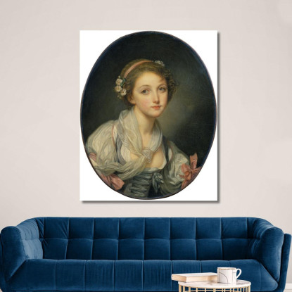 Girl With A Gauze Scarf Jean-Baptiste Greuze jbg20 canvas print