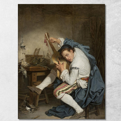 Guitar Player Jean-Baptiste Greuze jbg22 canvas print