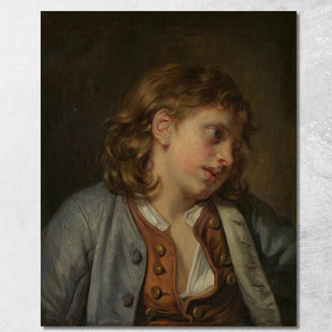 Head Of A Young Boy Jean-Baptiste Greuze jbg25 canvas print Head Of A Young Boy Jean-Baptiste Greuze jbg25 canvas print