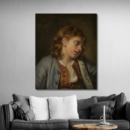 Head Of A Young Boy Jean-Baptiste Greuze jbg25 canvas print