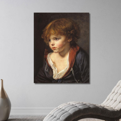 Little Blond Boy With Open Shirt Jean-Baptiste Greuze jbg39 canvas print