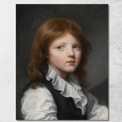 Portrait Of A Boy In A Black Waistcoat Turned To The Right Jean-Baptiste Greuze jbg42 canvas print